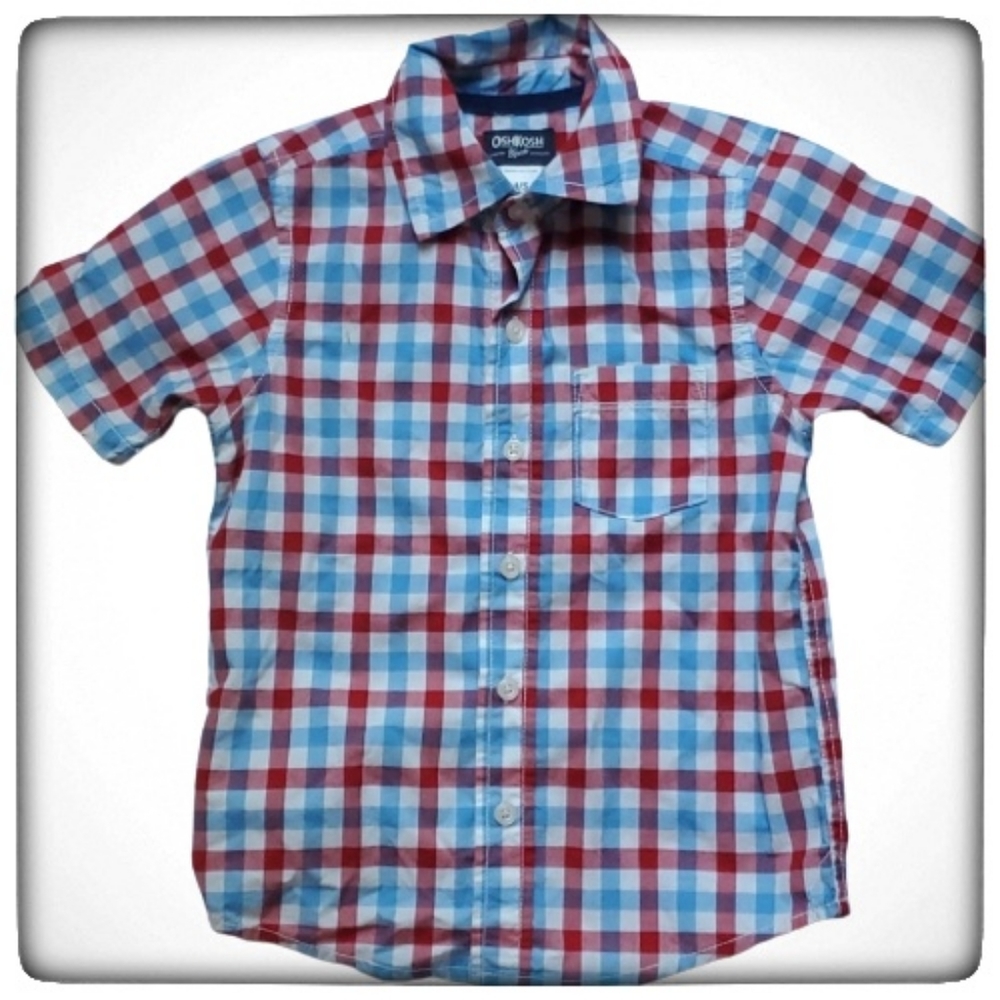 Oshkosh B'gosh Poplin Plaid Shortsleeve Button Up-4/5